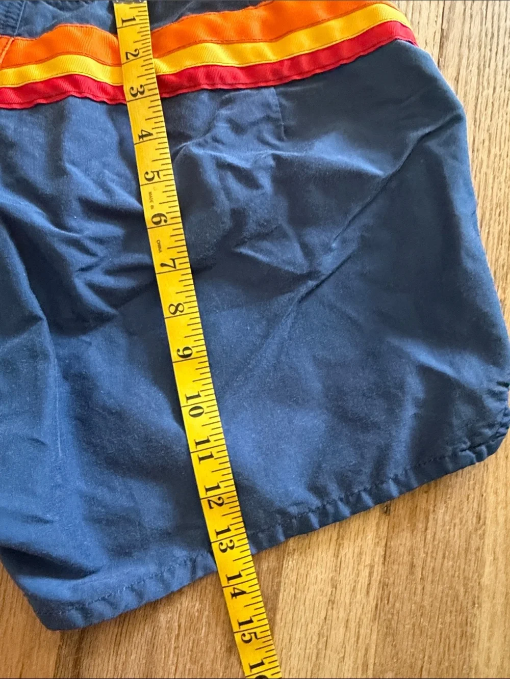 VTG 70s 80s Ocean Pacific OP Rainbow Stripe Board Shorts Swim Trunks Blue Med
